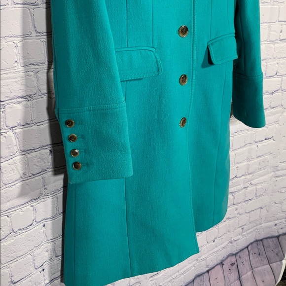 J.Crew Womens Double Cloth Wool Lady Day Coat Teal Size 2 Preppy Old Money Retro - Picture 3 of 7